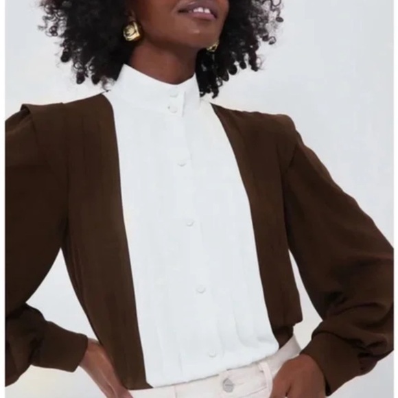 India Hicks Tops - Tuckernuck India Hicks Chocolate Ivory Grove Long Sleeve Button Down Blouse NWOT